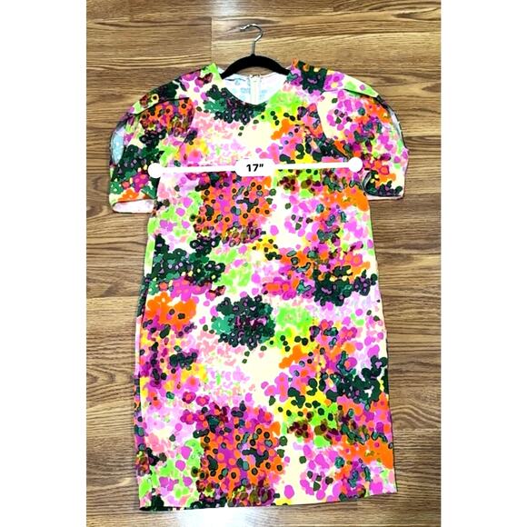 STELLA MCCARTNEY Silk Blend Malia Puff-Sleeve Floral Dress 42 - Picture 7 of 16